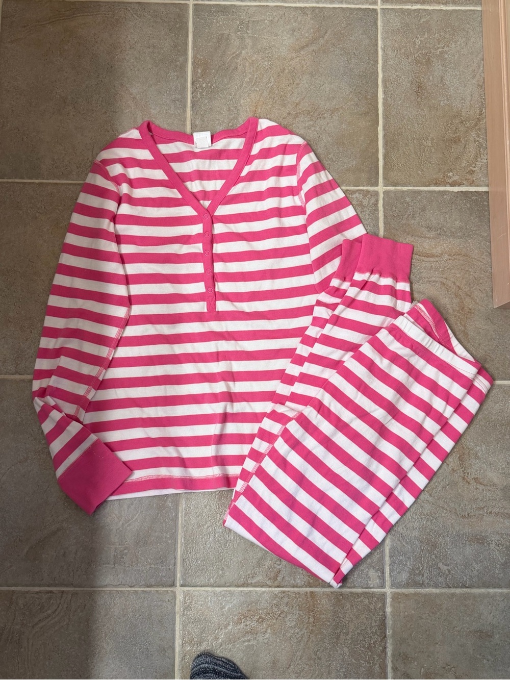 Hanna Andersson Pink & White Striped Women's PJs -  matching kids available